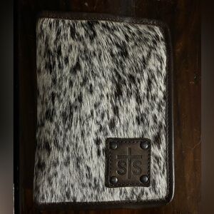 STS Ranchwear Black and Brown Hair-On-Hide Wallet
